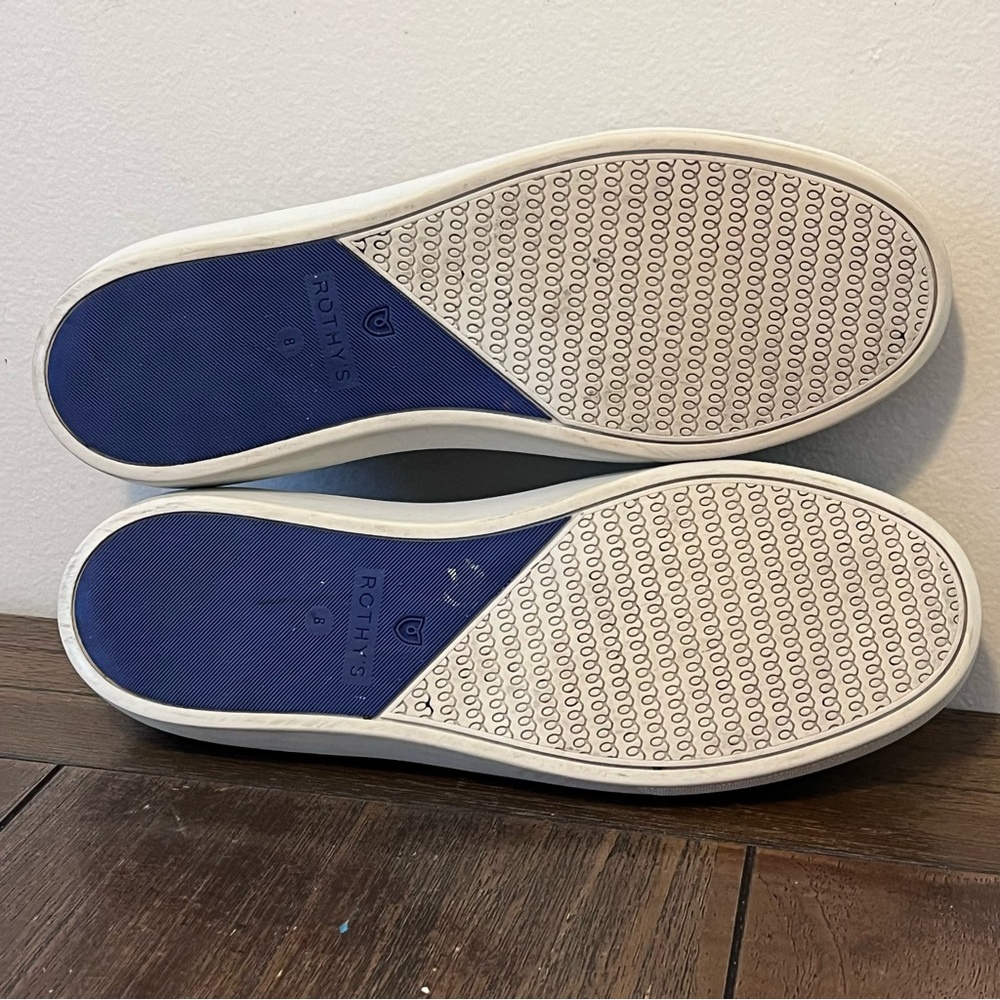Rothy’s The Sneaker Slip On Shoes Blue & White Knit Womens 8 - Picture 10 of 10